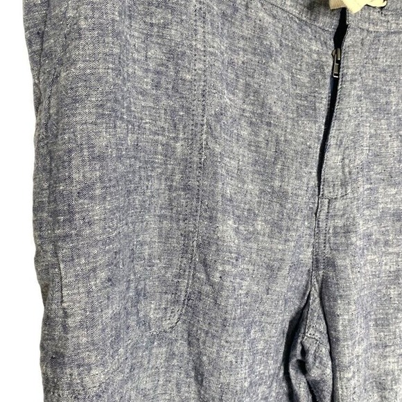DULUTH Hemp Organic Cotton Pants Drawstring Blue Chambray Womens Size 18 Pockets - Picture 4 of 10